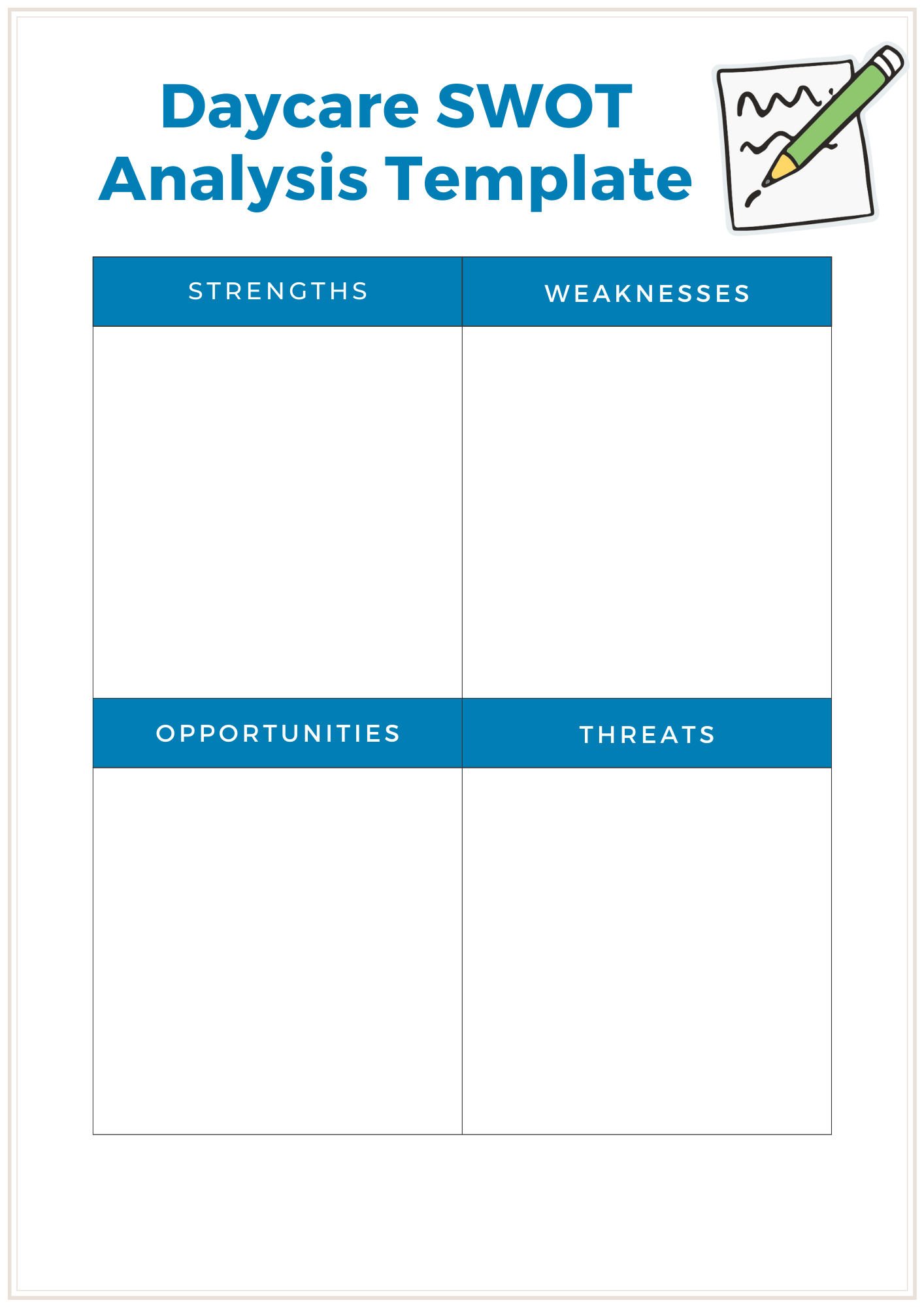 Daycare SWOT template